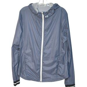 Under Armour‎ Storm 1 Lightweight Hooded Windbreaker Jacket Full Zip Gray M/L